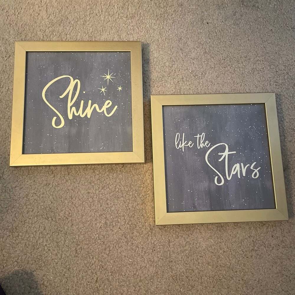 Hobby Lobby Shine Like the Stars Gold Framed Wall Art Set